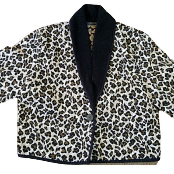 VTG Y2K New Identity Cropped Jacket. Cheetah Animal Print. Size M - Picture 1 of 8